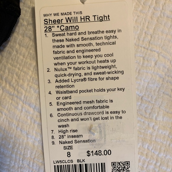 NWT Lululemon Sheer Will High-Rise Tight 28" 
Camo - Picture 7 of 9